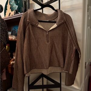 Brown Striped Women's Sweater